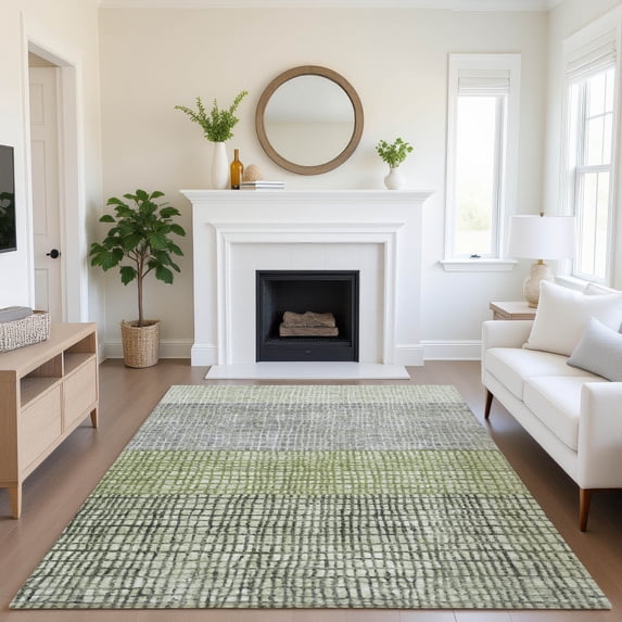 Addison Rugs Mayfield Premium Machine Washable Transitional Geometric Aloe Rectangle Rug, 2'6" x 3'10"