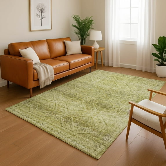 Addison Rugs Mayfield Premium Machine Washable Transitional Geometric Aloe Rectangle Rug, 8' X 10' Machine Washable Transitional Geometric Aloe Oversized Sherpa Throw Blanket
