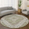 thumbnail image 1 of Addison Rugs Mayfield Premium Machine Washable Transitional Geometric Aloe Round Rug, 8' x 8', 1 of 6