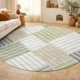 thumbnail image 1 of Addison Rugs Mayfield Premium Machine Washable Transitional Geometric Aloe Round Rug, 8' x 8', 1 of 5