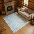 thumbnail image 1 of Addison Rugs Mayfield Premium Machine Washable Transitional Geometric Aqua Rectangle Rug, 3' x 5', 1 of 7