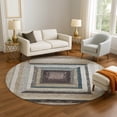 thumbnail image 1 of Addison Rugs Mayfield Premium Machine Washable Transitional Geometric Beige Round Rug, 8' x 8', 1 of 6