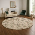 thumbnail image 1 of Addison Rugs Mayfield Premium Machine Washable Transitional Geometric Beige Round Rug, 8' x 8', 1 of 6