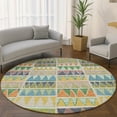 thumbnail image 1 of Addison Rugs Mayfield Premium Machine Washable Transitional Geometric Beige Round Rug, 8' x 8', 1 of 6