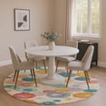 thumbnail image 1 of Addison Rugs Mayfield Premium Machine Washable Transitional Geometric Beige Round Rug, 8' x 8', 1 of 6