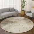 thumbnail image 1 of Addison Rugs Mayfield Premium Machine Washable Transitional Geometric Beige Round Rug, 8' x 8', 1 of 6