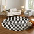 thumbnail image 1 of Addison Rugs Mayfield Premium Machine Washable Transitional Geometric Black Round Rug, 8' x 8', 1 of 6