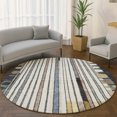 thumbnail image 1 of Addison Rugs Mayfield Premium Machine Washable Transitional Geometric Black Round Rug, 8' x 8', 1 of 6