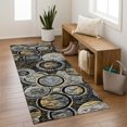 thumbnail image 1 of Addison Rugs Mayfield Premium Machine Washable Transitional Geometric Black Runner Rug, 2'3" x 7'6", 1 of 6