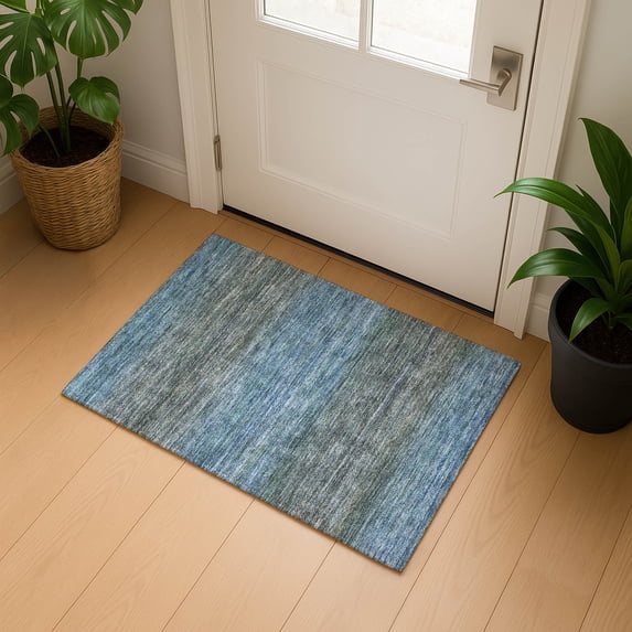 Addison Rugs Mayfield Premium Machine Washable Transitional Geometric Blue Rectangle Rug, 1'8" x 2'6"