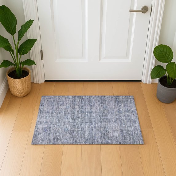 Addison Rugs Mayfield Premium Machine Washable Transitional Geometric Blue Rectangle Rug, 1'8" x 2'6"