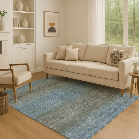 Addison Rugs Mayfield Premium Machine Washable Transitional Geometric Blue Rectangle Rug, 2'6" x 3'10"