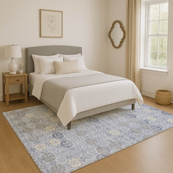 Addison Rugs Mayfield Premium Machine Washable Transitional Geometric Blue Rectangle Rug, 2'6" x 3'10"