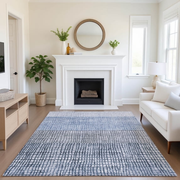 Addison Rugs Mayfield Premium Machine Washable Transitional Geometric Blue Rectangle Rug, 2'6" x 3'10"