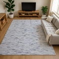 thumbnail image 1 of Addison Rugs Mayfield Premium Machine Washable Transitional Geometric Blue Rectangle Rug, 8' X 10' Machine Washable Transitional Geometric Blue Oversized Sherpa Throw Blanket, 1 of 7