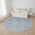 thumbnail image 1 of Addison Rugs Mayfield Premium Machine Washable Transitional Geometric Blue Round Rug, 8' x 8', 1 of 6