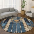 thumbnail image 1 of Addison Rugs Mayfield Premium Machine Washable Transitional Geometric Blue Round Rug, 8' x 8', 1 of 6