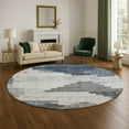thumbnail image 1 of Addison Rugs Mayfield Premium Machine Washable Transitional Geometric Blue Round Rug, 8' x 8', 1 of 6