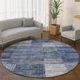 thumbnail image 1 of Addison Rugs Mayfield Premium Machine Washable Transitional Geometric Blue Round Rug, 8' x 8', 1 of 6