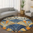 thumbnail image 1 of Addison Rugs Mayfield Premium Machine Washable Transitional Geometric Blue Round Rug, 8' x 8', 1 of 6