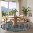 thumbnail image 1 of Addison Rugs Mayfield Premium Machine Washable Transitional Geometric Blue Round Rug, 8' x 8', 1 of 6