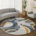thumbnail image 1 of Addison Rugs Mayfield Premium Machine Washable Transitional Geometric Blue Round Rug, 8' x 8', 1 of 6