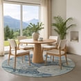thumbnail image 1 of Addison Rugs Mayfield Premium Machine Washable Transitional Geometric Blue Round Rug, 8' x 8', 1 of 6