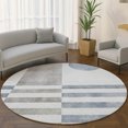thumbnail image 1 of Addison Rugs Mayfield Premium Machine Washable Transitional Geometric Blue Round Rug, 8' x 8', 1 of 6