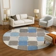 thumbnail image 1 of Addison Rugs Mayfield Premium Machine Washable Transitional Geometric Blue Round Rug, 8' x 8', 1 of 6