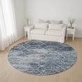 thumbnail image 1 of Addison Rugs Mayfield Premium Machine Washable Transitional Geometric Blue Round Rug, 8' x 8', 1 of 6