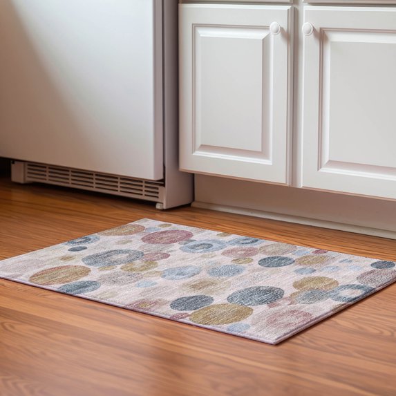 Addison Rugs Mayfield Premium Machine Washable Transitional Geometric Blush Rectangle Rug, 1'8" x 2'6"