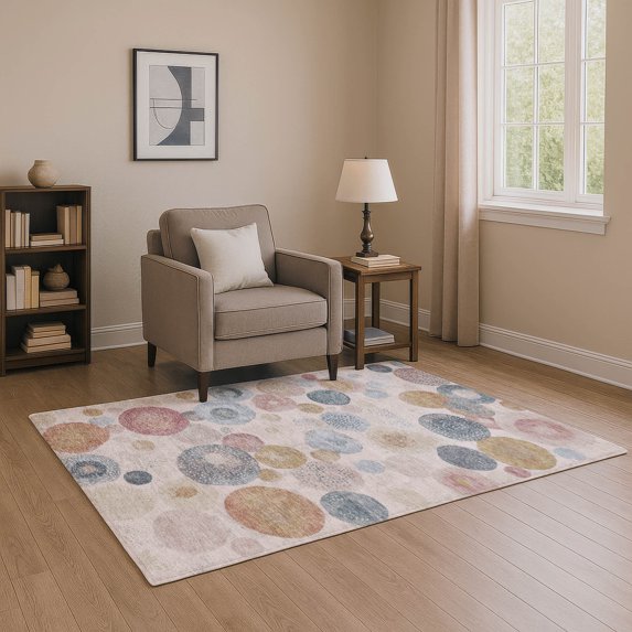 Addison Rugs Mayfield Premium Machine Washable Transitional Geometric Blush Rectangle Rug, 10' x 14'