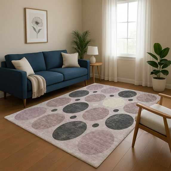 Addison Rugs Mayfield Premium Machine Washable Transitional Geometric Blush Rectangle Rug, 10' x 14'