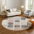 thumbnail image 1 of Addison Rugs Mayfield Premium Machine Washable Transitional Geometric Blush Round Rug, 8' x 8', 1 of 6