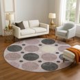 thumbnail image 1 of Addison Rugs Mayfield Premium Machine Washable Transitional Geometric Blush Round Rug, 8' x 8', 1 of 6