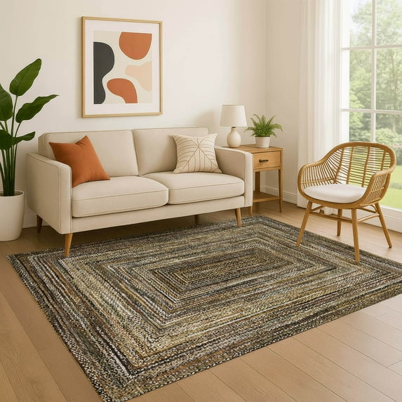Addison Rugs Mayfield Premium Machine Washable Transitional Geometric Brown Rectangle Rug, 10' x 14'