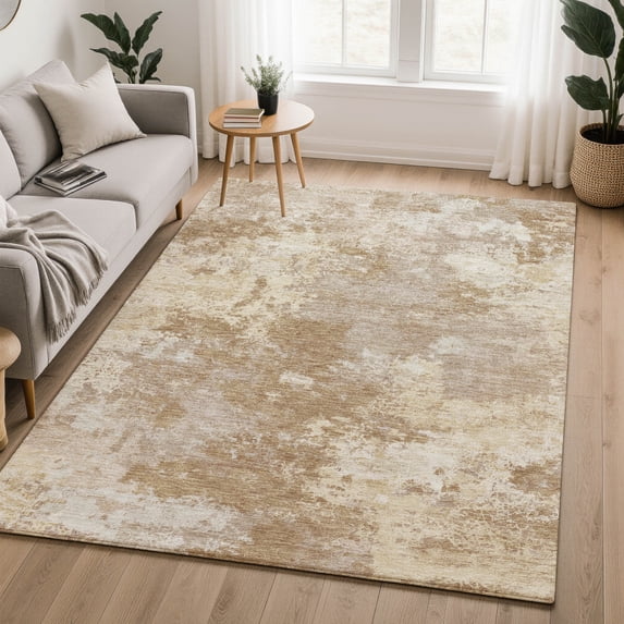 Addison Rugs Mayfield Premium Machine Washable Transitional Geometric Brown Rectangle Rug, 3' x 5'