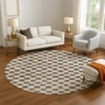 thumbnail image 1 of Addison Rugs Mayfield Premium Machine Washable Transitional Geometric Brown Round Rug, 8' x 8', 1 of 6