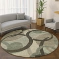 thumbnail image 1 of Addison Rugs Mayfield Premium Machine Washable Transitional Geometric Brown Round Rug, 8' x 8', 1 of 6
