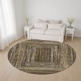 thumbnail image 1 of Addison Rugs Mayfield Premium Machine Washable Transitional Geometric Brown Round Rug, 8' x 8', 1 of 6