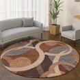 thumbnail image 1 of Addison Rugs Mayfield Premium Machine Washable Transitional Geometric Burgundy Round Rug, 8' x 8', 1 of 6