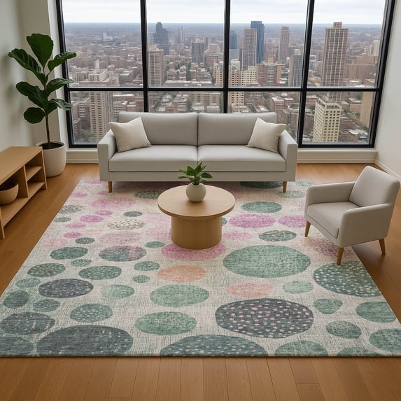 Addison Rugs Mayfield Premium Machine Washable Transitional Geometric Cactus Rectangle Rug, 5' x 7'6"