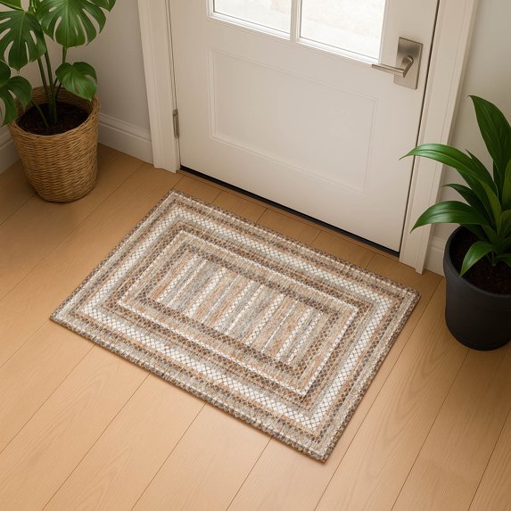 Addison Rugs Mayfield Premium Machine Washable Transitional Geometric Chocolate Rectangle Rug, 1'8" x 2'6"
