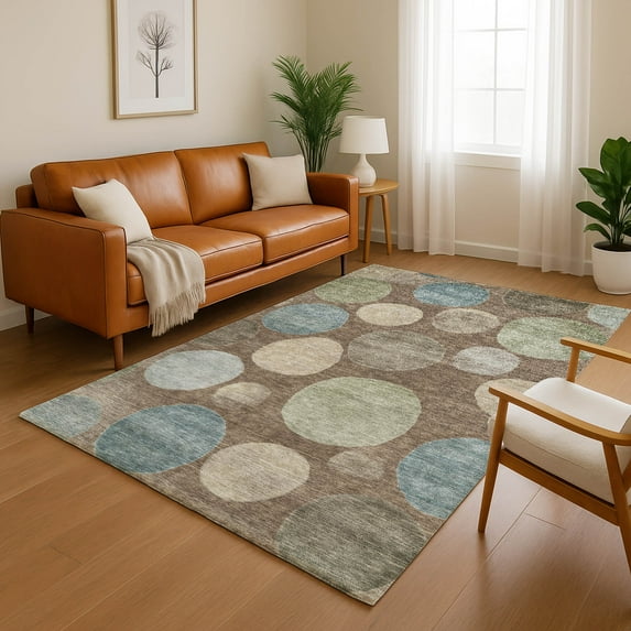Addison Rugs Mayfield Premium Machine Washable Transitional Geometric Chocolate Rectangle Rug, 3' x 5'