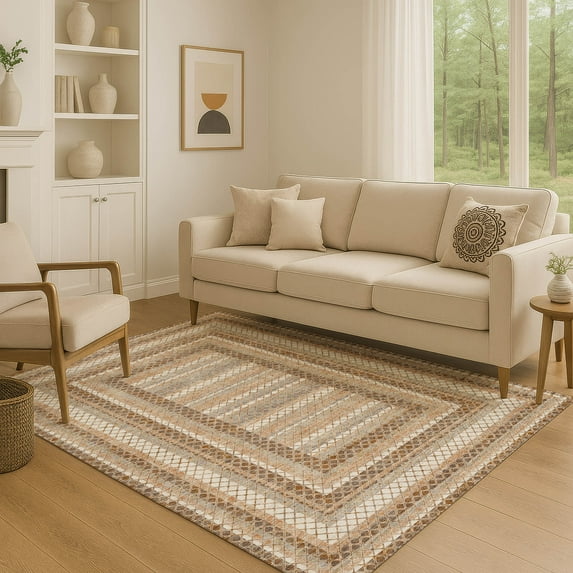 Addison Rugs Mayfield Premium Machine Washable Transitional Geometric Chocolate Rectangle Rug, 3' x 5'