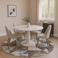 thumbnail image 1 of Addison Rugs Mayfield Premium Machine Washable Transitional Geometric Chocolate Round Rug, 8' x 8', 1 of 6