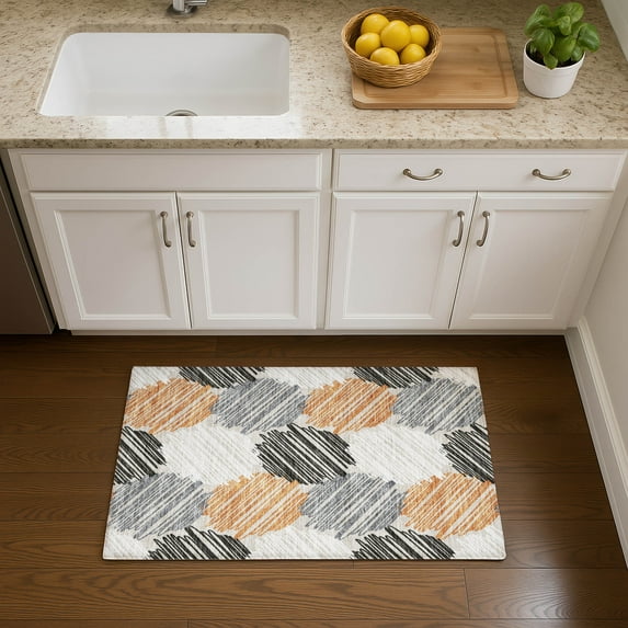 Addison Rugs Mayfield Premium Machine Washable Transitional Geometric Copper Rectangle Rug, 1'8" x 2'6"