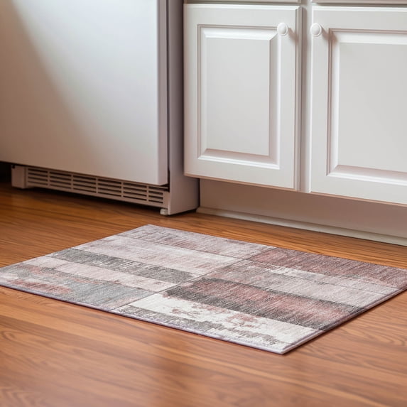 Addison Rugs Mayfield Premium Machine Washable Transitional Geometric Copper Rectangle Rug, 1'8" x 2'6"