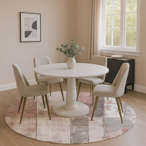 Addison Rugs Mayfield Premium Machine Washable Transitional Geometric Copper Round Rug, 8' x 8'