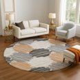 thumbnail image 1 of Addison Rugs Mayfield Premium Machine Washable Transitional Geometric Copper Round Rug, 8' x 8', 1 of 6